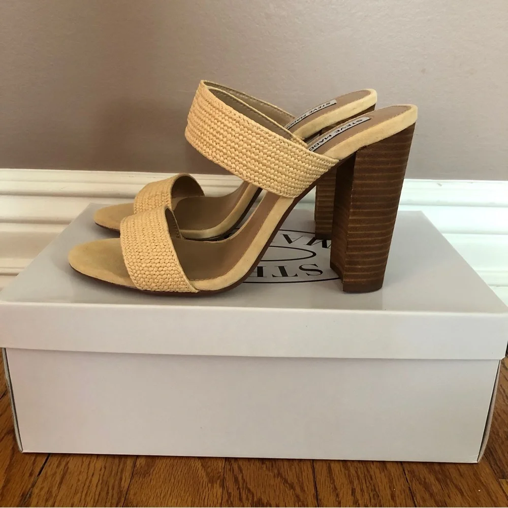 NWT Steve Madden Callen Raffia Heels - Picture 3 of 8